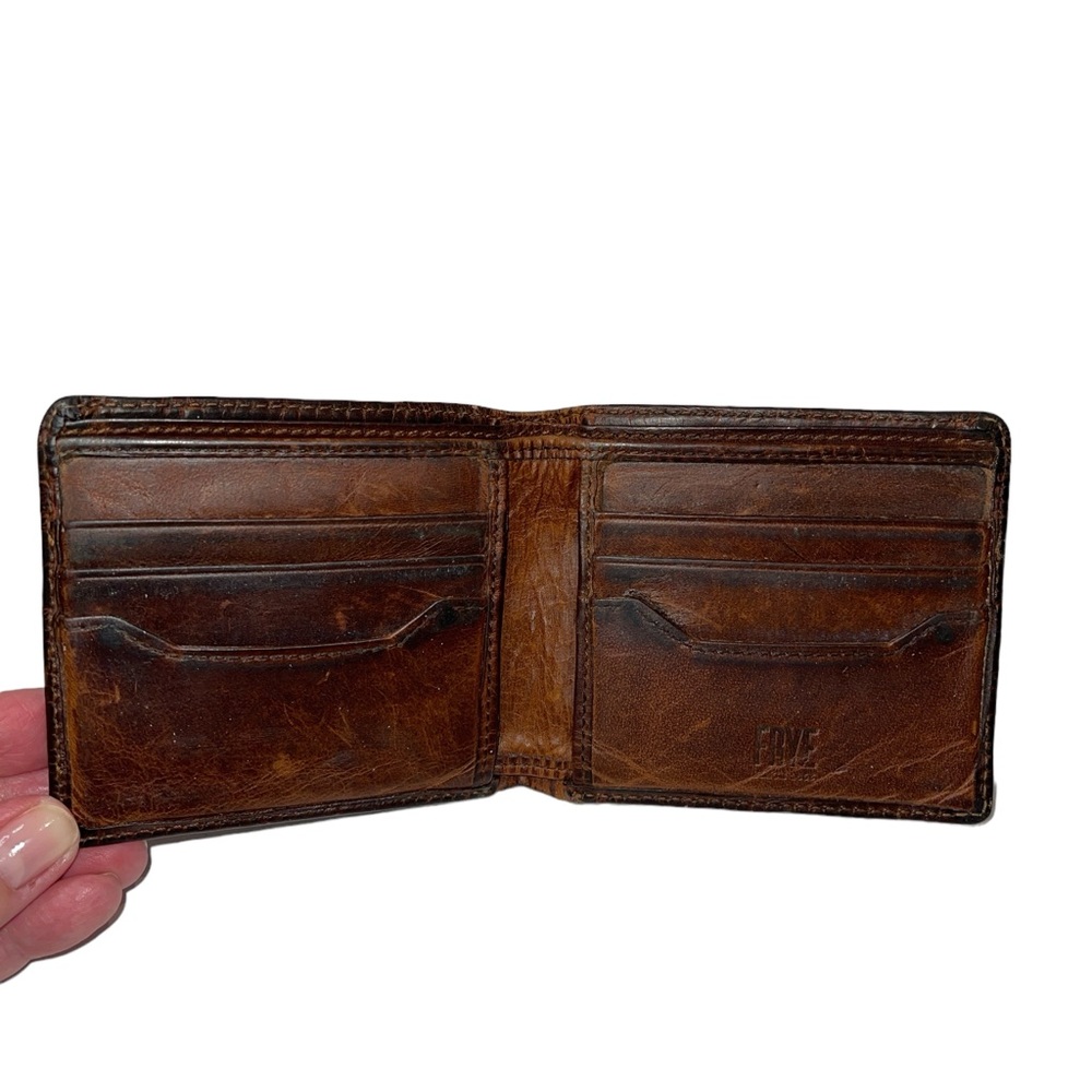 Frye Men's Leather Wallet Brown Logan Billfold - Picture 3 of 5